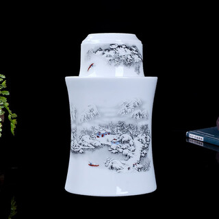 Porcelain yun jingdezhen household chinese-style warming ceramic warming wine cup white wine kettle two and a half jin jin equals 0.5 kg wine divider wine cup hot wine kettle fuchun shanju-3 pack of 150ml