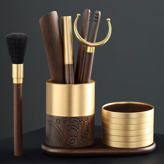 Shangyanfang tea ceremony six gentlemen set tea set accessories tea knife tea clamp tea coaster insulated coaster set tea table ornaments 2 ebony wave tea ceremony set + coaster combination