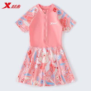 Children's swimsuit girls 2024 new cute swimming princess dress quick-drying one-piece swimsuit for middle and large children pink flower one-piece 145 size 16 recommended height 135-145cm