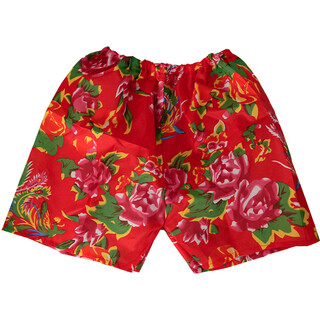 Get married, wear bare pants, wear floral pants, large floral shorts, wedding props, game, door blocking, prank supplies, 1 pair of red floral pants