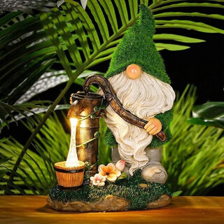 Shiyan solar garden light outdoor garden decorative ornaments cute dwarf elf lamp balcony terrace landscape lamp flocking-pressed water elf