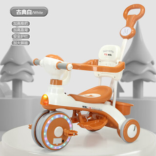 Babypure shine children's tricycle bicycle scooter multi-functional stroller 1-3-6 years old baby stroller walking artifact upgraded classic white front wheel light high-end thickened sound