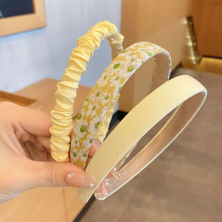 Zhio headband women's mixed and matched small fresh pressed hair hoop sponge korean pearl headband hairpin hair bundle princess headdress summer 5# small fresh three-piece set