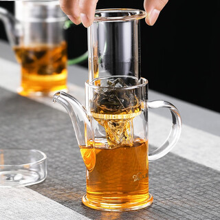 Magnolia incense thickened glass tea set black tea green tea tea set home office kung fu tea set small size 250ml white single pot 250ml
