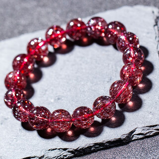 Lianju natural red gold strawberry crystal bracelet super seven flower crystal women's shining diamond blue moonlight tanzanite tourmaline strawberry crystal bracelet 13mm