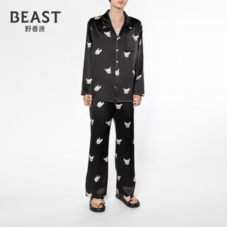 Brutalist brutalist star same style couple pajamas 22 mommy little dog silk pajamas home clothes birthday gift men's long sleeve pants suit xl