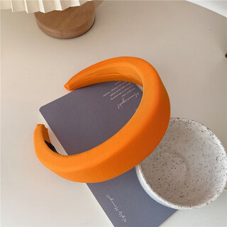 Miqian korean version of wide-brimmed sponge headband women's candy color hairpin internet celebrity 2025 french color headband hair accessories orange