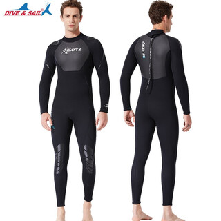Dive&sail thickened warm wetsuit gelcoat winter swimming swimsuit one-piece long sleeve surfing snorkeling waterproof mother 19491 men's 1.5mm m