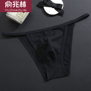 Yu zhaolin (yuzhaolin) low-waisted one-piece men's simple thong skin-friendly cotton underwear men's underwear t-pants thong briefs nk1709 black 1 piece one size fits all (110-140jin jin equals 0.5 kg)
