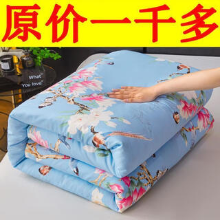 Silk quilt mulberry silk quilt core double spring and autumn quilt thickened winter quilt single dormitory quilt birds and flowers-orchid 150x200cm4jin jin equals 0.5kg