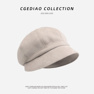 Memaru beret hat 2025 new women's autumn and winter large head circumference suitable for round faces spring and summer plain korean style pile hat 2# beige pile hat one size