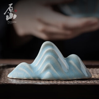 Yuanshan intangible cultural heritage ru kiln ru porcelain tea pet ornaments xiaoshan handle ornaments