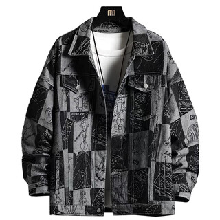 Jiaye workwear denim jacket men's spring and autumn new casual handsome american loose jacket men's trendy brand black gown black 2xl 175-180cm 150-170jin jin equals 0.5 kg