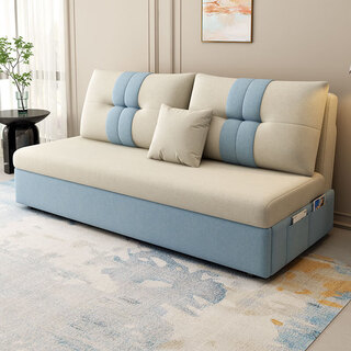 Yilaibao sofa bed dual-purpose folding small apartment living room bedroom household internet celebrity model multi-functional sitting and sleeping storage push-pull coconut palm model + storage box (harder) / note color 1.8 meters outer diameter removable and washable cotton and linen