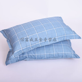 Yiliumou pure cotton pillowcases, a pair of 40x60 children's small size 30 50 large size 50x80cm student dormitory pillowcases, lake blue, blue plaid, 40cmx60cm