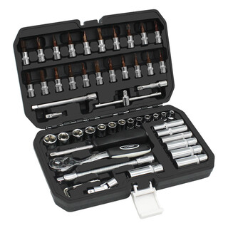 Pioneer socket tool box set repair 53-piece small fly ratchet quick wrench car repair multi-functional small casing combination 1/4 small fly 72-tooth ratchet wrench 53-piece socket set