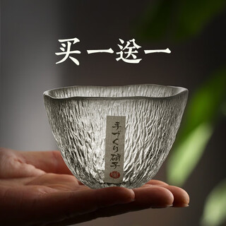 Chuxue japanese style master cup crystal tea cup handmade cup glass hammer pattern kung fu tea tea set single cup wine cup yuluo master cup 160ml
