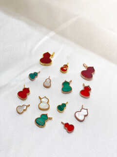 Luruo 18k gold gourd pendant au750 rose gold gold pendant red agate clavicle chain set chain gift for women 18k rose gold (with k gold necklace) large red agate