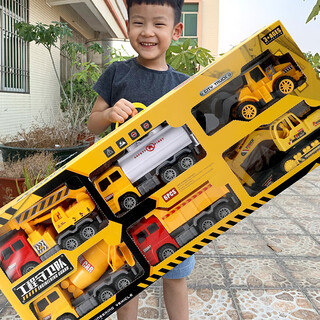 Baolexing children's toys 3-6 year old boy christmas gift large engineering vehicle inertial excavator crane car model