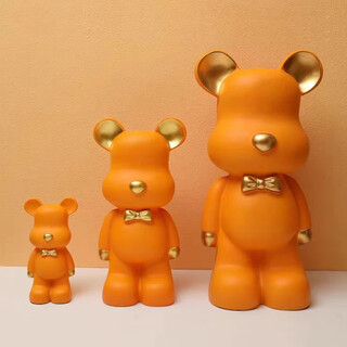 Yizemei violent bear piggy bank 2024 new only in and out, available for children and men, large piggy bank, floor-standing oversized ornaments, orange violent bear piggy bank, 50cm high