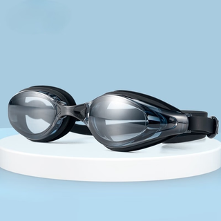 Grimar jonsson swimming goggles myopia swimming goggles waterproof anti-fog high-definition large frame with degree black myopia style professional male black flat light