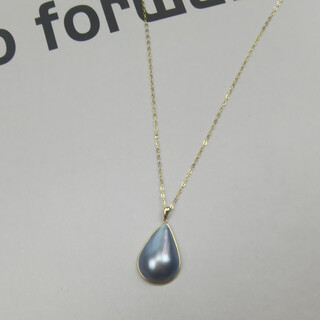 Deniot natural freshwater maple pearl pendant drop-shaped maple k gold simple bag fashionable and elegant 45cm dazzling blue melon seed buckle