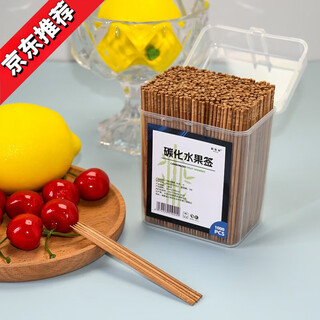 Erxu german quality carbonized fruit bamboo picks extra long bold toothpicks household disposable single tip carbonized bamboo carbonized fruit picks 1000 count * 1 box
