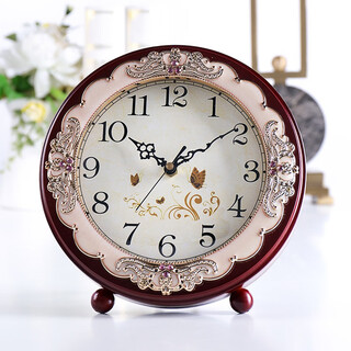 Hanshi (hense) creative small table clock living room bedroom wooden table clock simple table clock fashion clock classical quartz clock hd282 brown