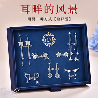 Crystal earrings for women 2025 new one-week earrings practical tassel earrings silver needle earrings high-end birthday gifts for women