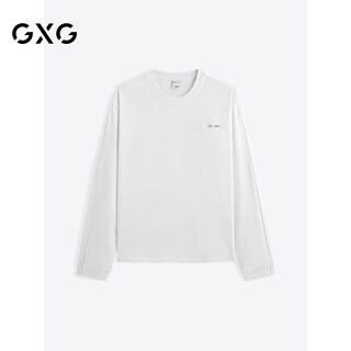 Gxg men's loose round neck long sleeve t-shirt men's 24th autumn new product white 180/xl