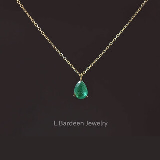 L.bardeen 18k gold emerald color gold necklace women's jewelry pendant au750 clavicle chain jewelry as a birthday gift for girlfriend 18k gold