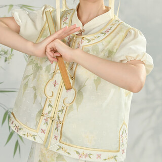 Mori girl tribe new chinese style bestie outfit fashion suit three-piece oriental simple luxury style vest (single piece) m