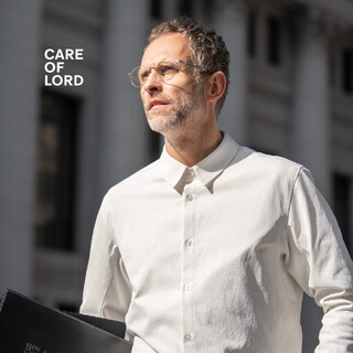 CARE OF LORD 领航员系列 春秋款男士棉感抗皱商务休闲白色长袖衬衫3672 经典白 M