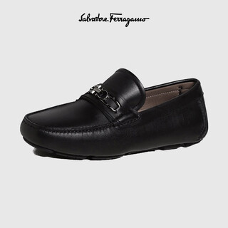 Ferragamo men's leather shoes classic horseshoe buckle casual beanie shoes driving shoes 0753791 calf nero gift black 41