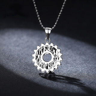 Qianshu platinum pendant boys mechanical gear pt950 pendant platinum necklace personalized pendant neck ornament single pendant pt950 1.8-2.0g