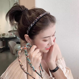 Xiaoqinggua hairpin headdress for women, high-end 2025 adult hairband, high-end headband for going out, broken hair arrangement artifact, face wash headband, sweet chestnut orange, high skull headband, 1 piece