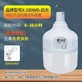 Yilin usb rechargeable light bulb power outage emergency lighting mobile ultra-bright outdoor led night market stall lamp camping lamp special offer 190wd white light 6-36h battery life