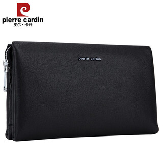 Pierre cardin/pierre cardin brand deerskin men's handbag genuine leather business men's clutch soft leather large capacity fashion boutique clutch bag men's bag new black deerskin clutch 235*140*70mm