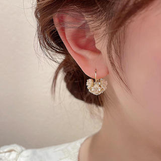 Idel's light luxury niche design high-end flower ball earrings for women 2025 new trendy flower temperament earrings high-end flower ball earrings e2047