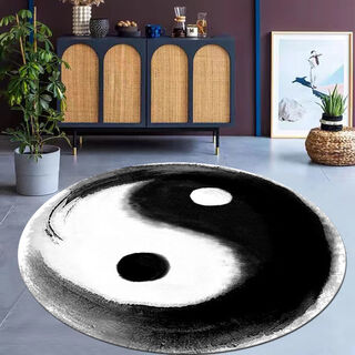 Miaopule tai chi bagua diagram floor mat living room coffee table blanket thickened gang blanket household yin and yang innate and acquired large area black and white tai chi 60*60 miles
