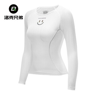 Rockbros sweatshirt women's quick-drying breathable long-sleeved top bottoming mountain road cycling jersey summer white m /l