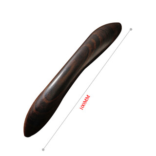 Round-headed double-pointed wooden hairpin, reverse-buckle style, short, antique green sandalwood and ebony traditional curved hairpin, ebony short 10cm