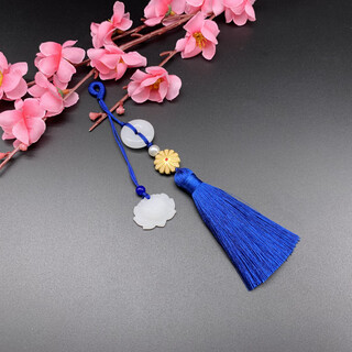 Quamer cheongsam hanfu pendant pressed placket tassel tassel pendant retro chinese style safety button royal blue