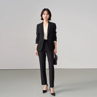 Lady bird black formal suit women's professional small man interview wear public examination high-end suit jacket
