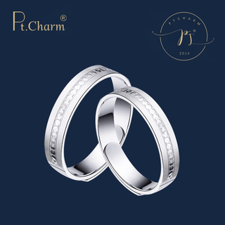 Pt.charmpt950 platinum ring men's and women's living ring car flower adjustable couple's ring proposal wedding plain ring ring living female ring 3.5-3.6 grams in stock