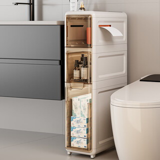 Cabinet star gap storage cabinet bathroom storage rack toilet waterproof toilet narrow side cabinet storage ugly cabinet narrow gap storage cabinet three layers