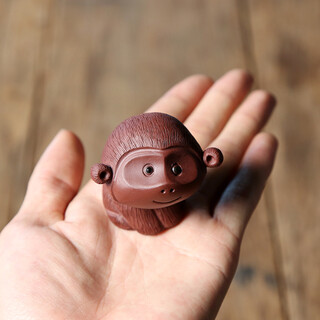 Tao yunshang yixing purple sand cute monkey tea pet boutique handmade purple mud clear cement monkey zodiac can raise tea and play ceramic ornaments purple sand cute monkey purple mud