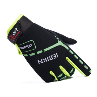 Htbt cycling gloves for men and women spring and autumn touch screen warm anti-slip full finger outdoor sports running mountain biking motorcycle climbing gloves green