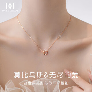 Daisy dreams 999 silver möbius ring pendant necklace women's light luxury niche clavicle chain necklace temperament fashion neck accessories 999 silver rose gold möbius necklace