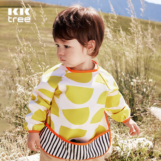 Kocotreekk tree children's smock bib waterproof anti-dirty baby eating protective clothing baby reverse dressing philo yellow l